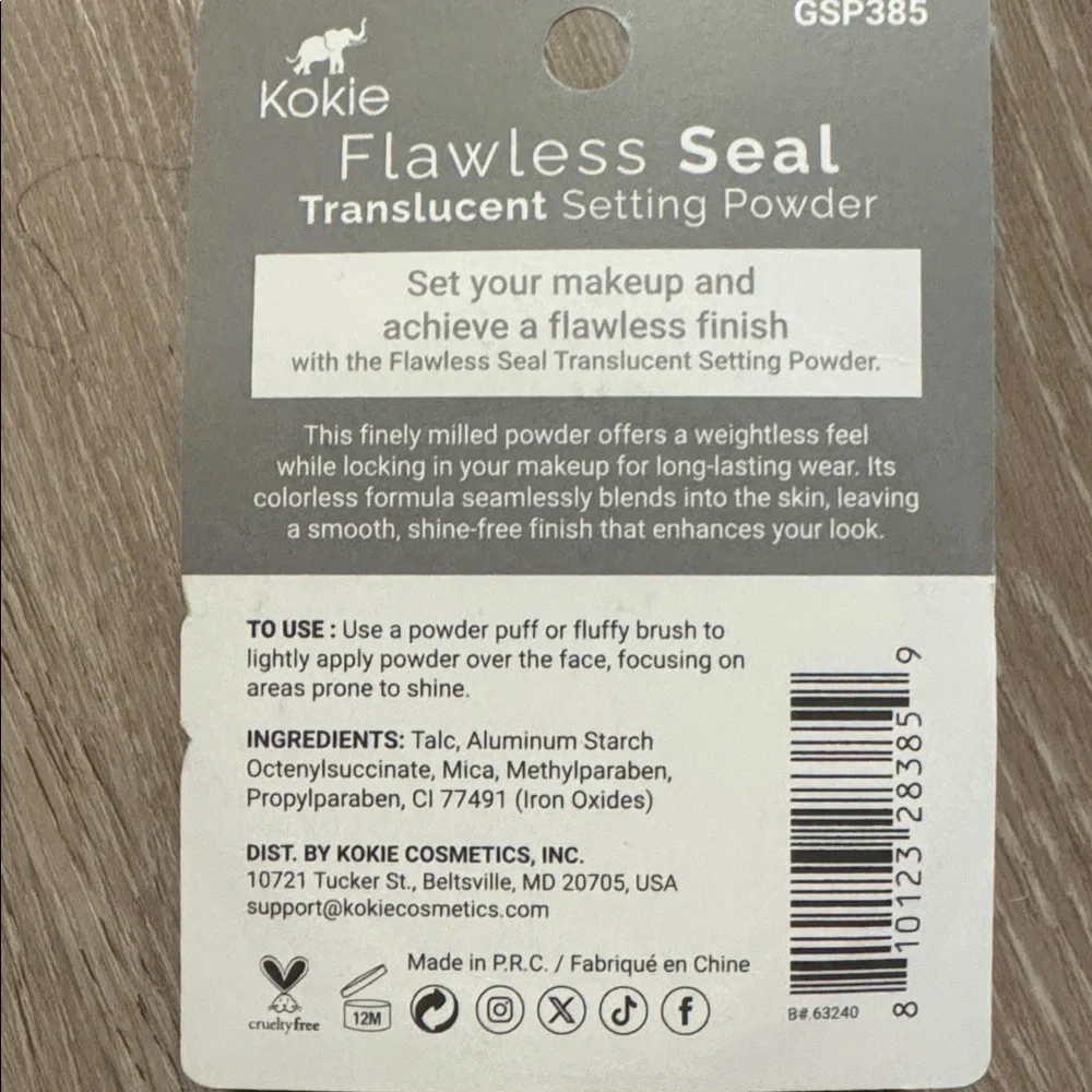 Kokie Flawless Seal Translucent Setting Powder NEW 🏷️